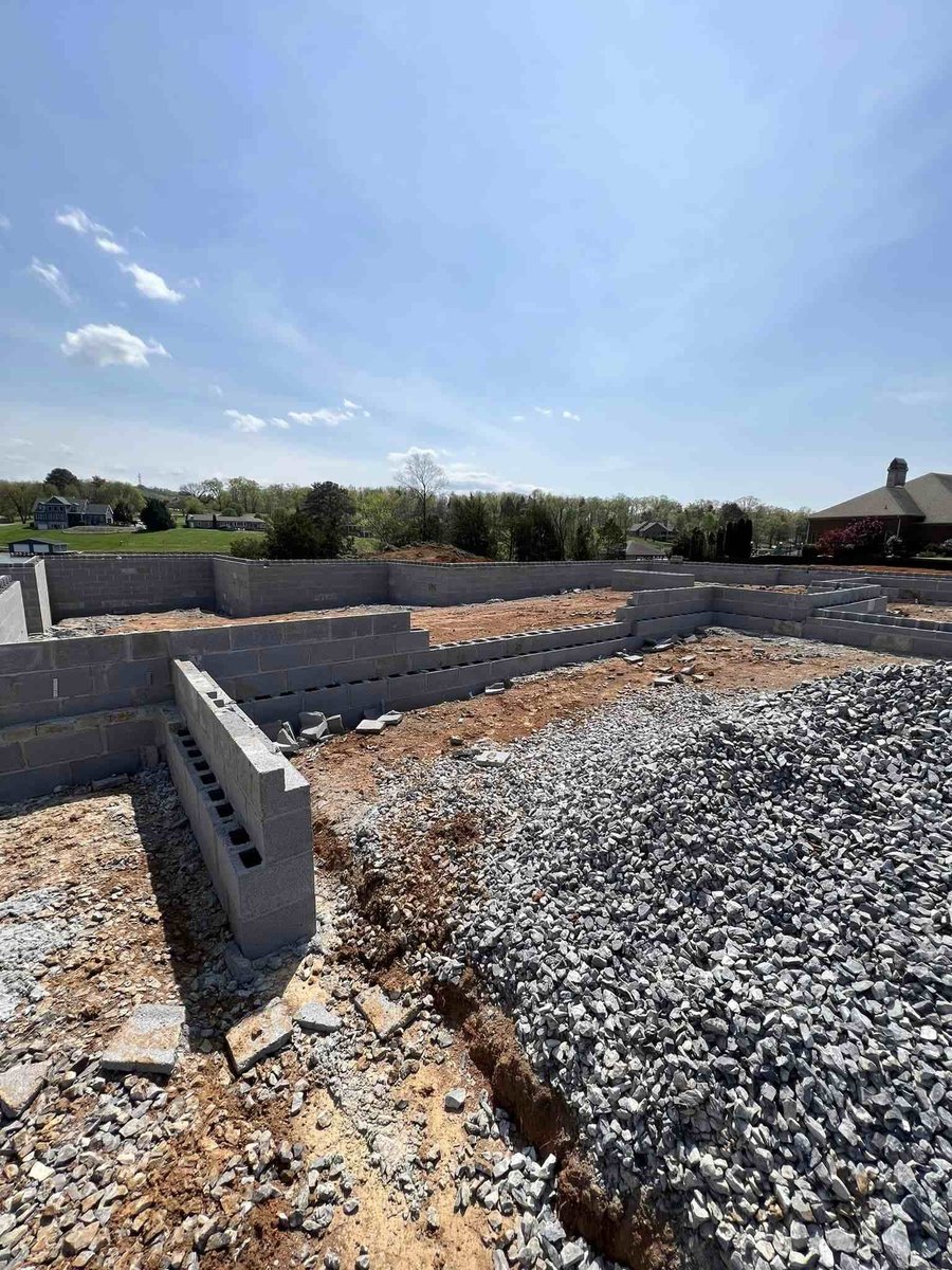 Early foundation work for a custom home build in Knoxville, TN by Debuty Builders