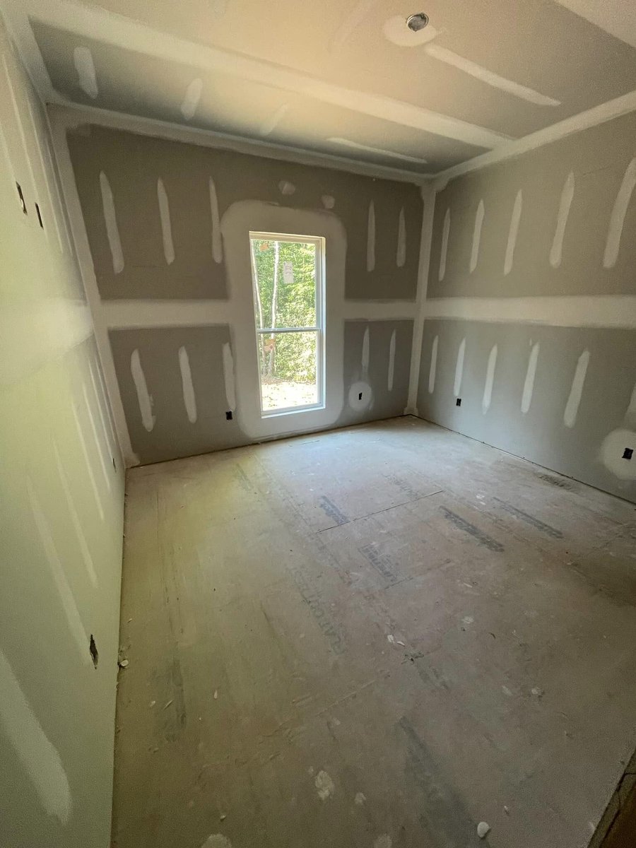 Drywall installation inside custom home by Debuty Builders in Knoxville, TN