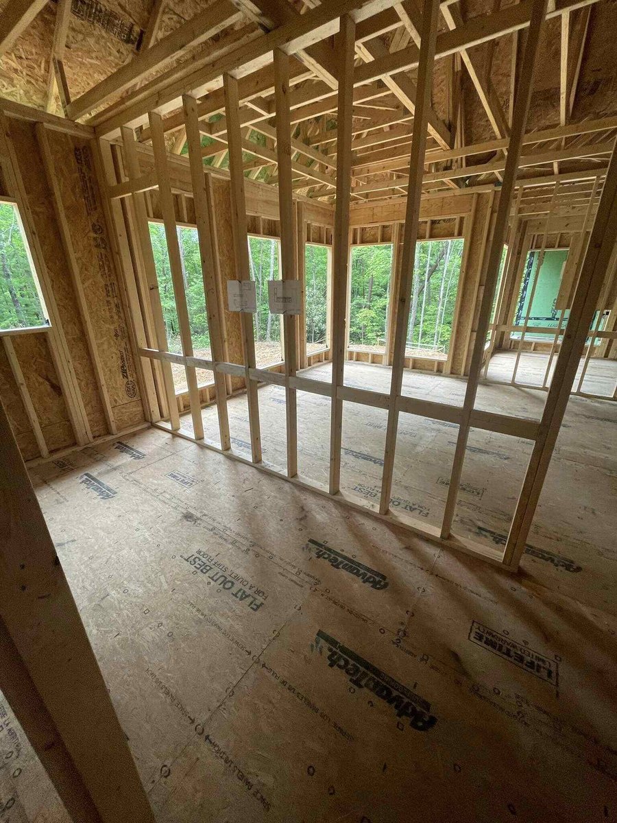 Interior framing work for custom home by Debuty Builders in Knoxville, TN