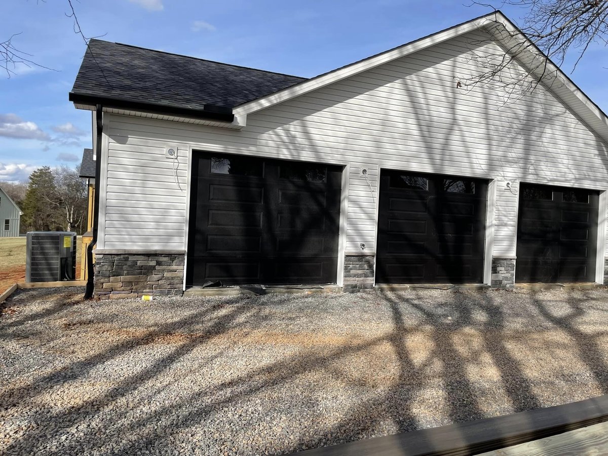 Completed garage exterior for custom home by Debuty Builders in Knoxville, TN