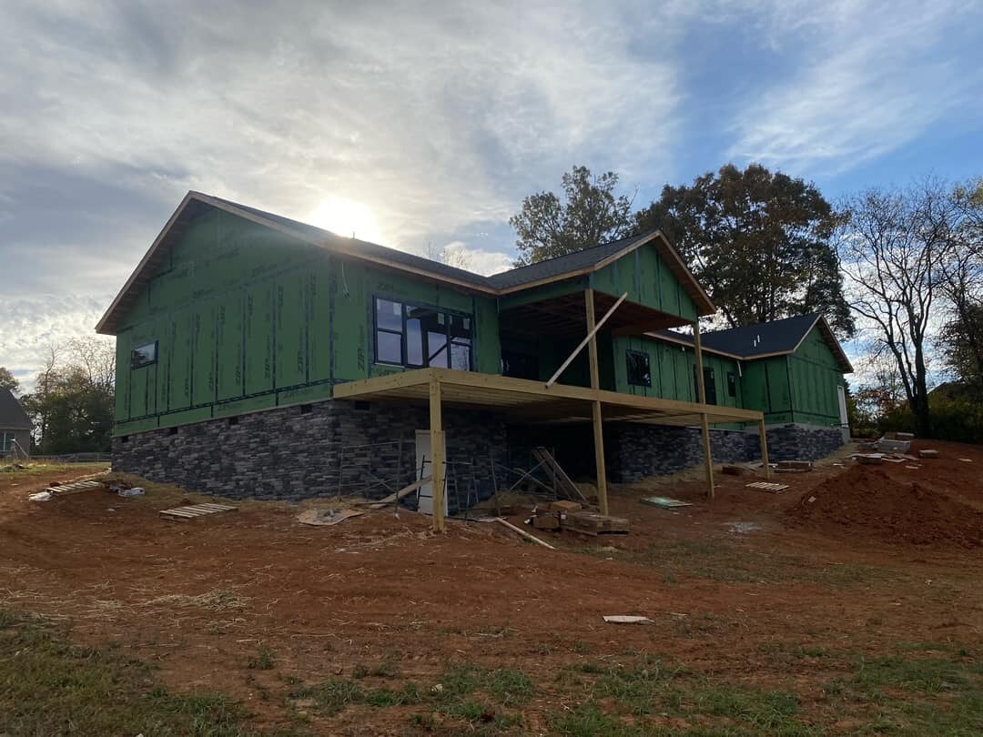 Exterior of custom home under construction by Debuty Builders in Knoxville, TN