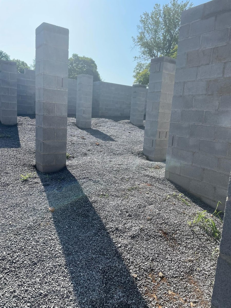 Foundation work with concrete columns for custom home by Debuty Builders in Knoxville, TN