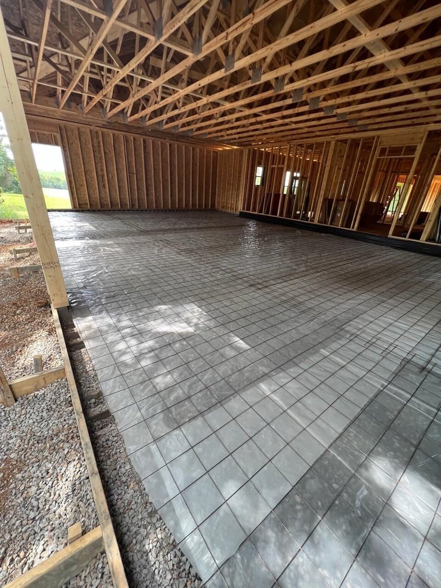 Interior floor framing during custom home construction by Debuty Builders in Knoxville, TN.