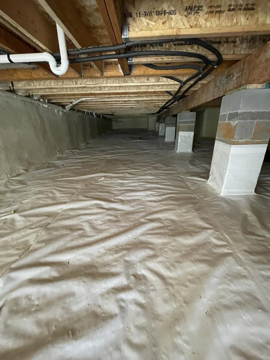 Sealed crawl space with insulation and plumbing, custom home by Debuty Builders, Knoxville, TN