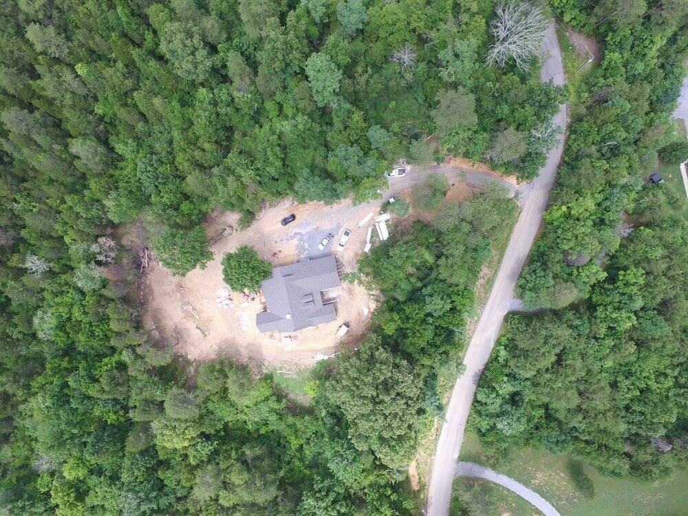 Aerial view of a custom home construction by Debuty Builders in Knoxville, TN