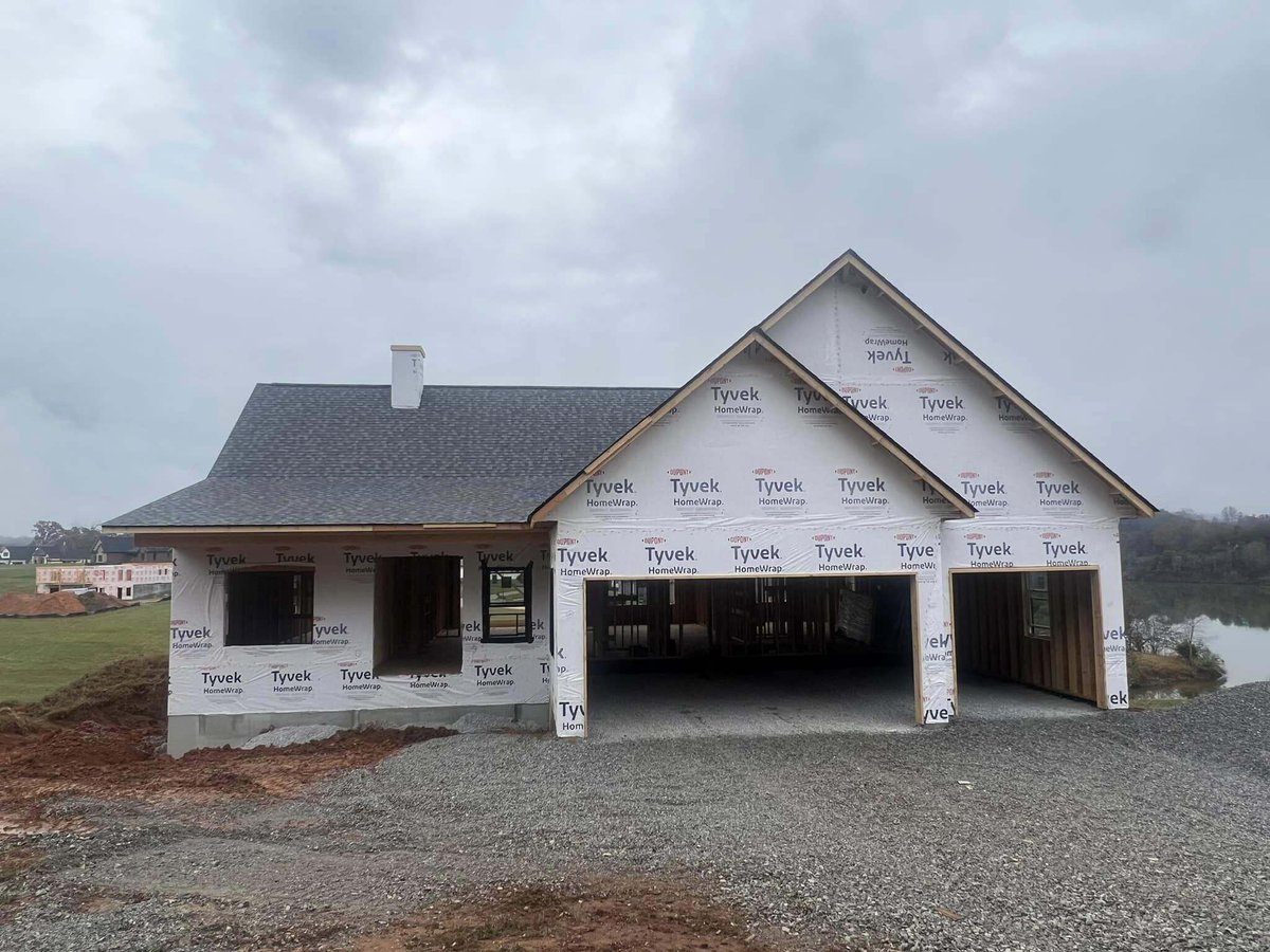 Framing of a custom home under construction by Debuty Builders in Knoxville, TN